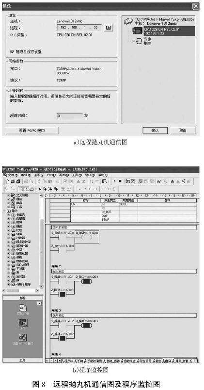 圖8遠程拋丸機通信圖及程序監(jiān)控圖